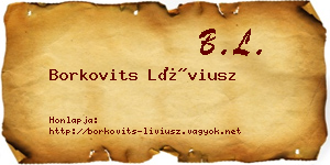 Borkovits Líviusz névjegykártya